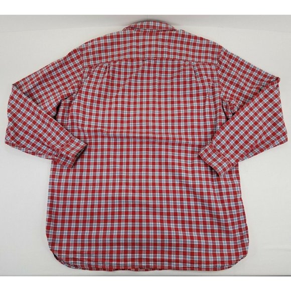 LL Bean Button Up Shirt Mens Size XLT Red  Long Sleeve Plaid Casual Preppy B46 - Picture 8 of 9
